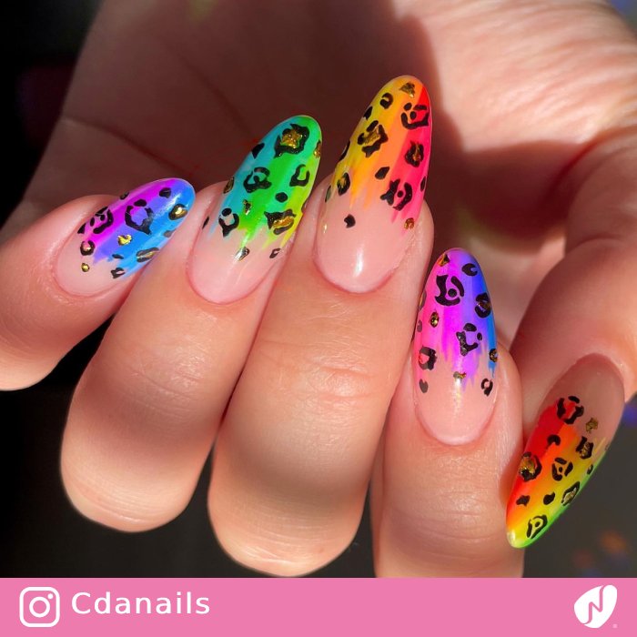 Colorful Leopard Print Nails